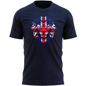 Union Jack Lion T Shirt Men shirt Country Sports Event Him british flag engla... - Picture 1 of 11