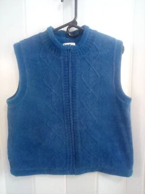 Christopher Banks Reversible Royal Blue Plush Sweater Vest Women’s size Large - Изображение 1 из 4