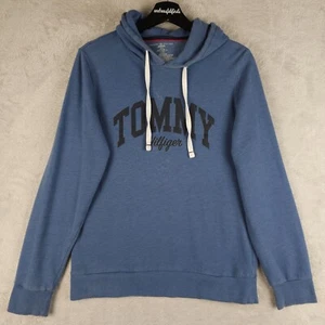 Tommy Hilfiger Sleepwear Hoodie Mens Small Blue Fleece Hooded Sweater Lounge Top - Picture 1 of 12