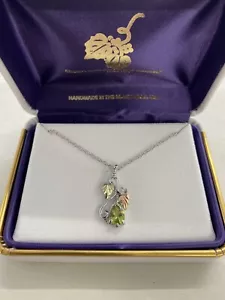 Black hills gold sterling silver and gold August birthstone necklace, read desc - Picture 1 of 2