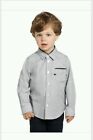 New Armani Junior Logo Toddler Boys Dress Shirt Size 6 5 Grey 170 Gift