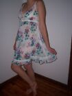 Vintage Handmade Dress Frilly Floral Light Sheer Summer 70S 80S Cotton Dress