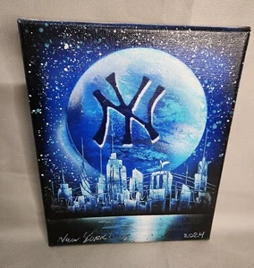 New York Yankees Skyline Nighttime Graffiti Street Art World Series 2024 - Picture 1 of 4
