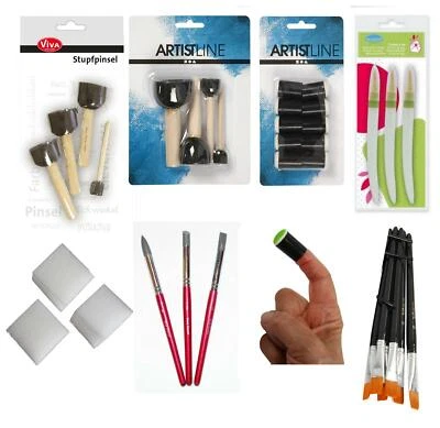 VERSCHIEDENE MARKEN GEMÄß AUSWAHL Pinsel Stupfpinsel Tupfschwämme Schwammpinsel Wasserpinsel Malen Schablonieren