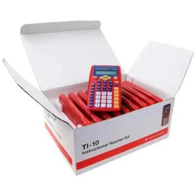 Texas Instruments TI-10 Calculator, 10 Pack Elementary Classroom Calculator Set - Image 1 of 2