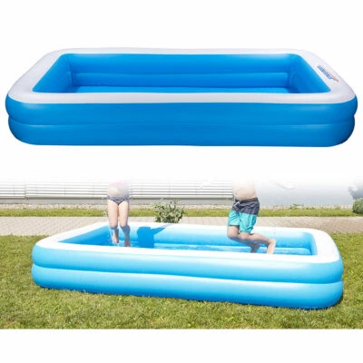 Speeron Aufblasbares Jumbo-Planschbecken, 305 x 183 x 51 cm, blau-weiß - Bild 1 von 4