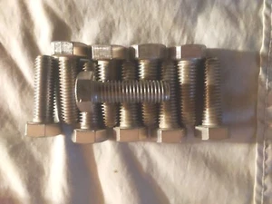 (10) 5/8 Zoll #11 x 2 Zoll Edelstahl Sechskantkopfkappe Schrauben, Grobgewinde, Neu - Bild 1 von 5