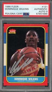 Dominique Wilkins 1986 Fleer Signed Rookie Card #121 Auto Graded PSA 9 67651886