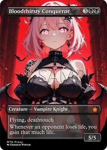 MTG - Bloodthirsty Conqueror - Fanart Borderless Style - EDH / Playtest - Picture 1 of 3