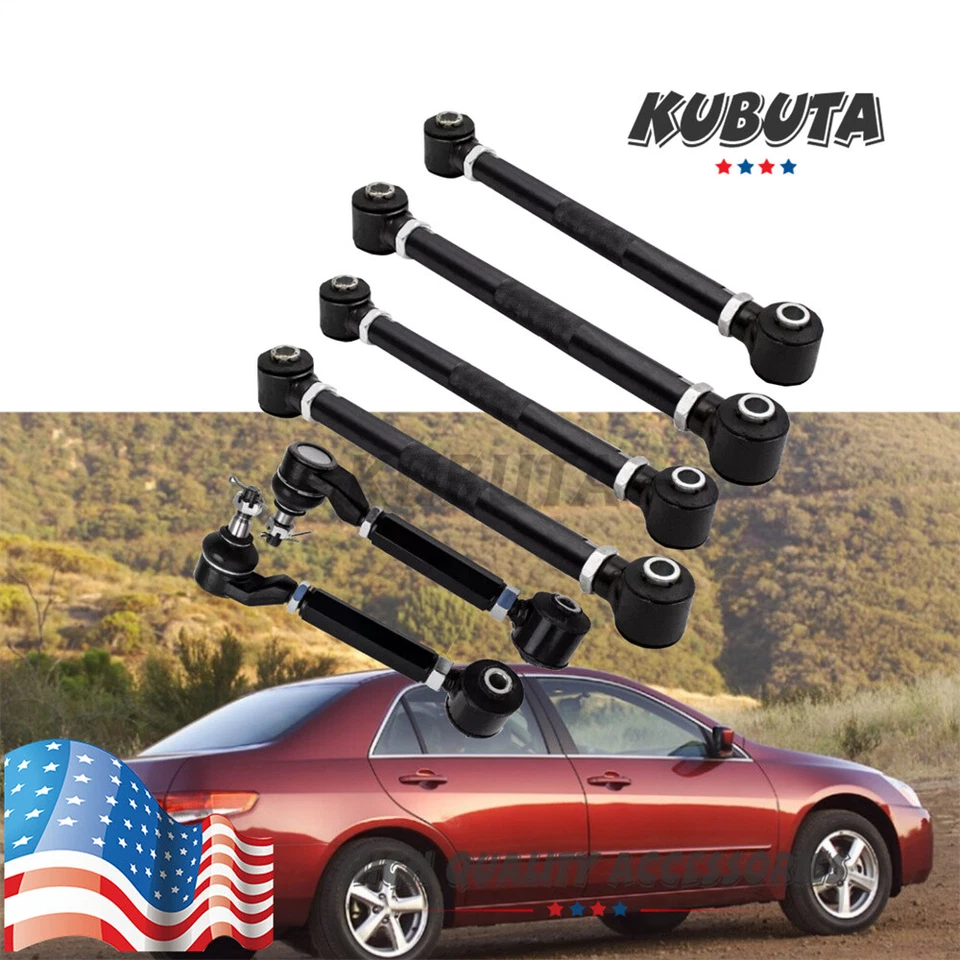 6pcs Rear Upper+Lower Control Camber Arms for 2003-2006 2007 Honda Accord Foto 1 de 4