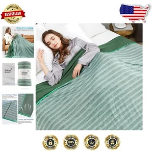 Double-Sided Cooling Blanket 90"x90" - Ideal for Night Sweats & Summer Comfort - Picture 1 of 9