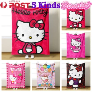 Sanrio Throw Blanket Hello Kitty Flannel Blanket Kids Nap Blanket Christmas Gift - Picture 1 of 13