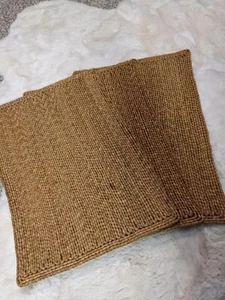 Set Of 3 Wicker Woven Rattan Placemats Boho  Decor Natural - Picture 1 of 4