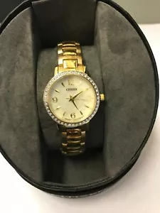 NEW Citizen Women's EL3042-50Y Quartz Gold Plated Stainless Steel Wrist Watch - Picture 1 of 3