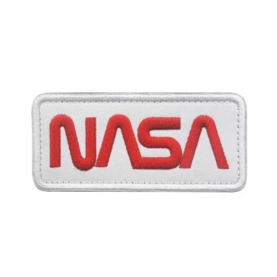 Embroidery NASA Logo Iron Sew On Patch Applique Jackets Cap Backpack Badge White - Image 1 of 3