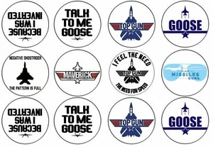 Top Gun Maverick Tema Comestible Oblea Taza Pastel Disco Topper - Imagen 1 de 5