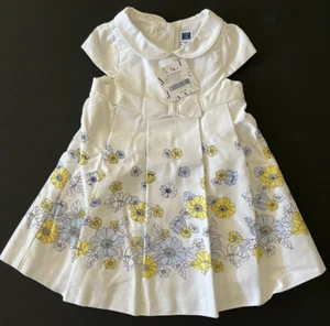 Neu mit Etikett Janie and Jack Kleid 3 6 M Blumen Satin Meer Garten - Bild 1 von 5