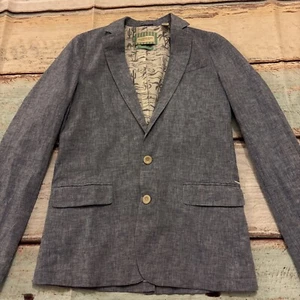 Chaqueta Blazer Scotch And Soda Chicos Lino Cotto Dos Botones Azul Talla 16 - Imagen 1 de 10