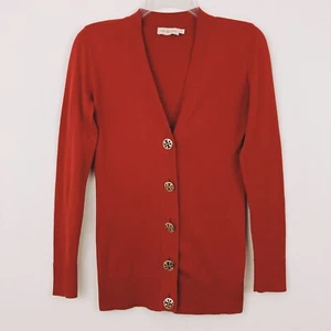 Tory Burch Simone Logo Button-Front Cotton Cardigan Sweater Size XS Preppy - Picture 1 of 8