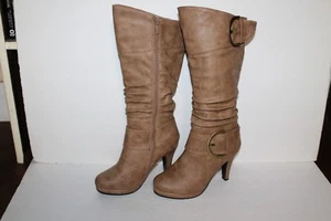Top Moda Botas a la Rodilla, Bronceadas, Hechas por el Hombre, Para Mujer EE. UU. Talla 5.5 - Imagen 1 de 5
