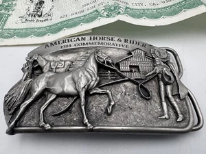 Vintage American Horse and Rider 1984 Commemorative Gürtelschnalle #262 von 5000 - Bild 1 von 7
