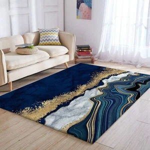 Area Carpet Soft Marble Floor Mat Modern Living Room Kitchen Carpet Non-slipMat - Picture 1 of 14