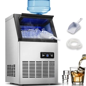120lbs Dual Water Inlet Commercial Ice Maker Built in Cube Machine Bar Restauran - Picture 1 of 10
