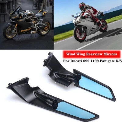 Espejos retrovisores Panigale R/S para Ducati 899 1199 giratorios modificados Foto 1 de 4