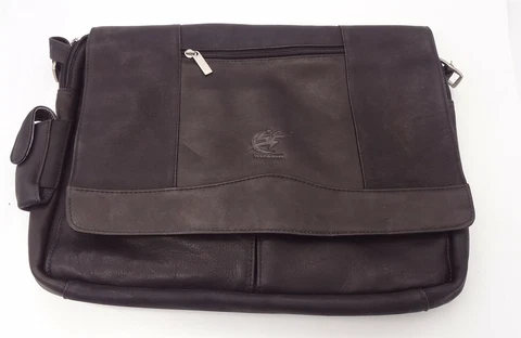 Pangea Brands Black Leather Laptop Messenger Bag - NBA - Washington Wizard Cover