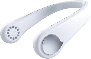 Portable USB Rechargeable Dual Hanging Neck Leafless Fan Handsfree Wearable - Picture 1 of 6