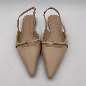 Ballerine Zara nude beige fibbia a punta US 7,5-8 EU 38 minimalista usate in ottime condizioni - Foto 1 di 14