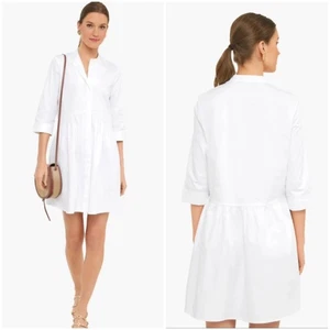 NWOT Tuckernuck Womens Poplin Royal Shirt Dress XS White Old Money Quiet Luxury - Picture 1 of 9