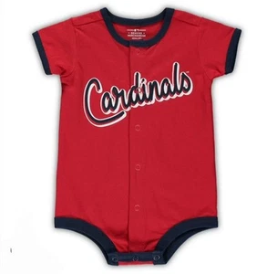 Mameluco bateador eléctrico a rayas rojo recién nacido e infantil de los Cardenales de San Luis - Imagen 1 de 2