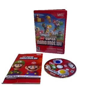 New Super Mario Bros. Wii - Nintendo Wii (2009), GAME & MANUAL - Picture 1 of 5