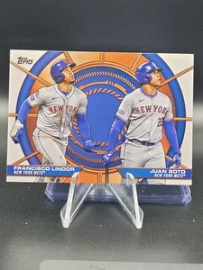 2025 Topps Series 2 DYNAMIC DUOS Francisco Lindor & Juan Soto #DD-3 - NY Mets - Picture 1 of 2