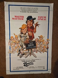 BAD NEWS BEARS Original 1976 27x41 movie poster Matthau & Tatum O'neal - Picture 1 of 5