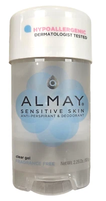 ALMAY GEL 敏感皮肤止汗凝胶不含 2.25 盎司/ — 第 1/2 张图片