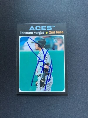 Ildemaro Vargas Signed 2020 Topps Heritage Minors #162 Card Reno Aces Auto COA - Image 1 of 3