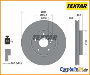 2 St. Bremsscheibe PRO TEXTAR 92174303 für Lexus IS II IS C - Picture 1 of 1