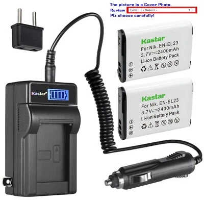 Cargador de CA Kastar Batería LCD para Nikon EN-EL23 MH-67 y Nikon Coolpix P610s Foto 1 de 4