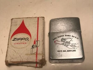 zippo lighter 1966 seabee div 5-17 naval reserve white oak maryland vintage box - Picture 1 of 18