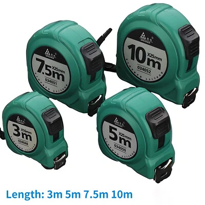 3M 5M 7.5M 10M Professional DIY Lock Tape Measure Measurement Measuring Tape - Image 1 of 4
