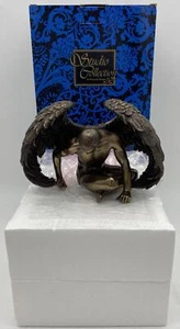 Veronese Design Winged Male Nude Angel Sitting Statue, Bronze Finish, WU76014A1 - Picture 1 of 14