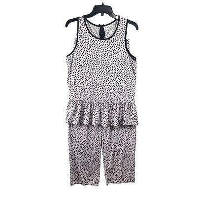 Kate Spade румяна розовый черный горошек мягкий вязаный пижамы гостиной комплект размер маленький - Изображение 1 из 4