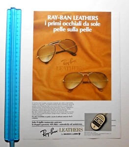 PUBBLICITÀ ADVERTISING WERBUNG ITALIAN CLIPPING 1984 RAY-BAN LEATHERS SUNGLASSES - Picture 1 of 1