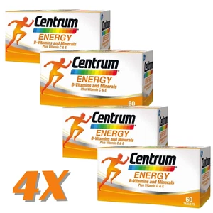 4X Centrum Energy B-Vitamins and Minerals + Vitamin C & E 60's Free Shipping - Picture 1 of 7
