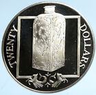 1985 British Virgin Islands Elizabeth II BOTTLE Proof Silver $20 Coin i102993