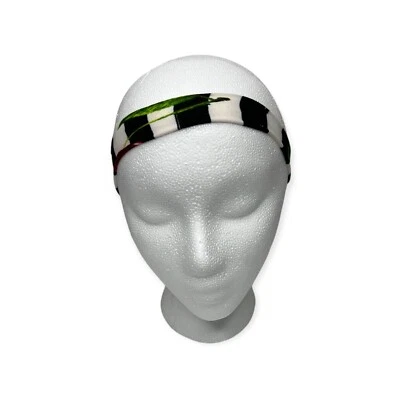 Diadema/pulsera/soporte cola de caballo a rayas con rosa OS Foto 1 de 4