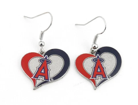 Los Angeles Angels Swirl Heart Earrings MLB New Cover