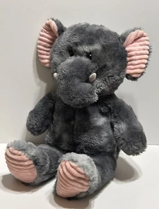 Peluche KellyToy grigio rosa elefante orecchie a costine peluche giocattolo 20" - Foto 1 di 8